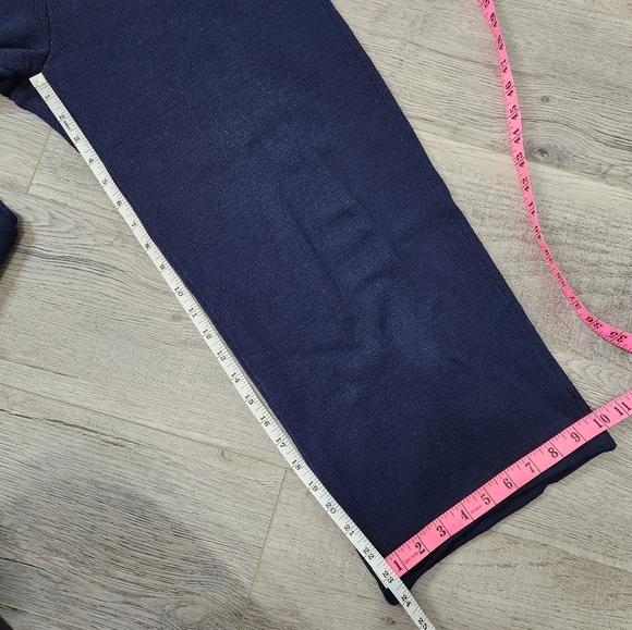 St. John Basics Navy Blue Santana Knit Pull On Straight Leg Trouser Pants Sz 10 - Picture 13 of 13